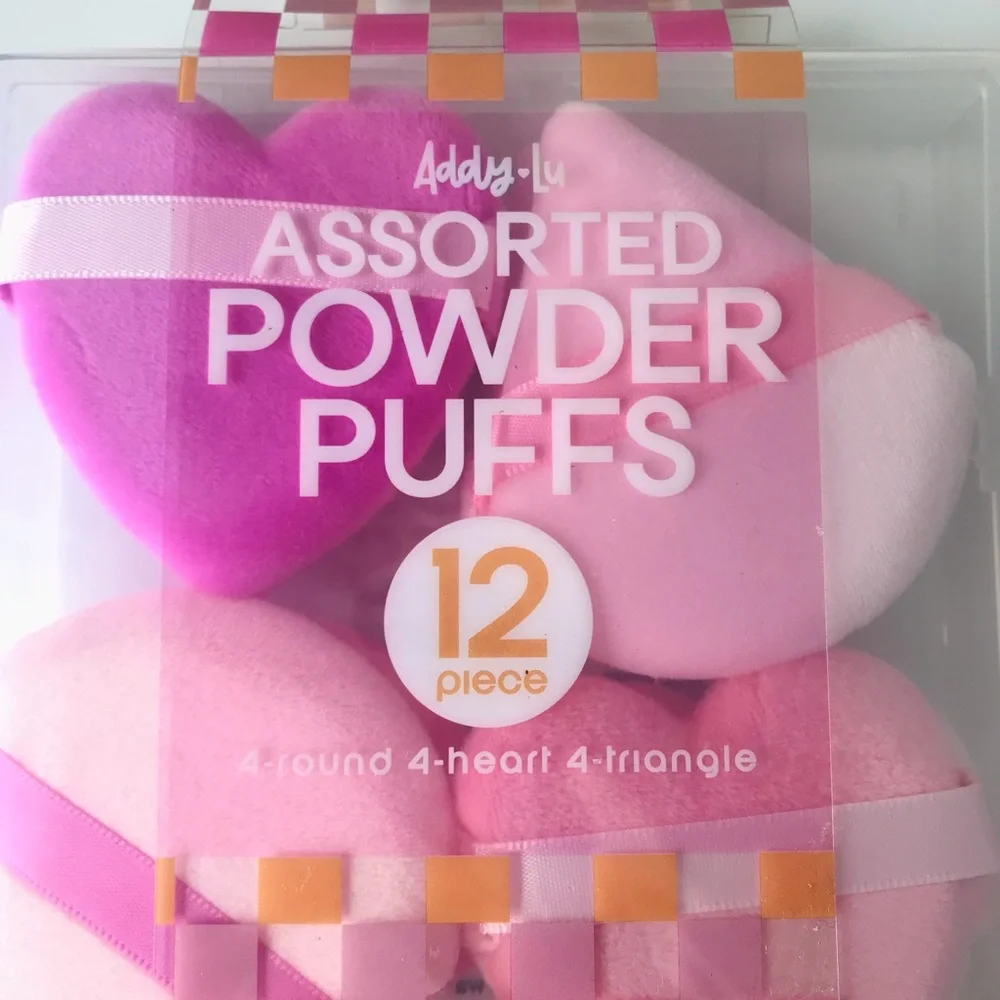 Addy-Lu Assorted Powder Puff Makeup Sponges, 12 Piece Set, NWT